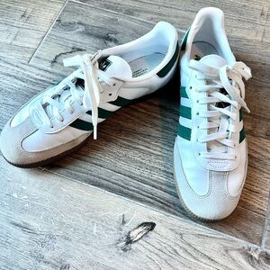Like New Adidas Sambas Green Stripe
